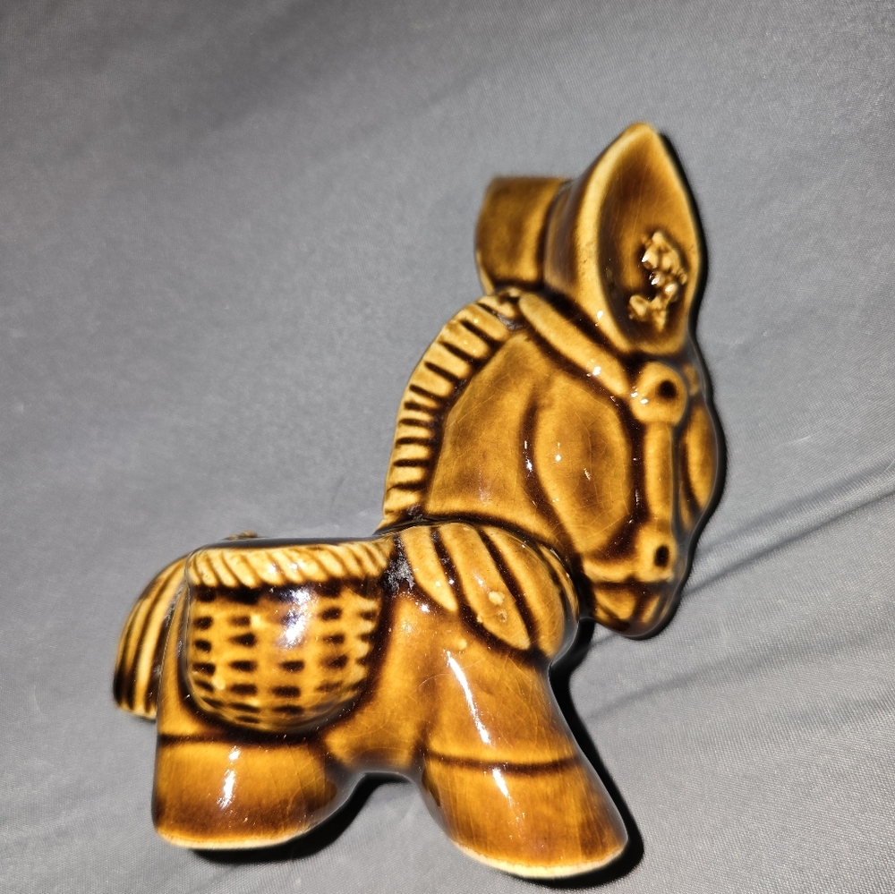 Rare Vintage Ceramic Mexican Donkey Toothpick Holder